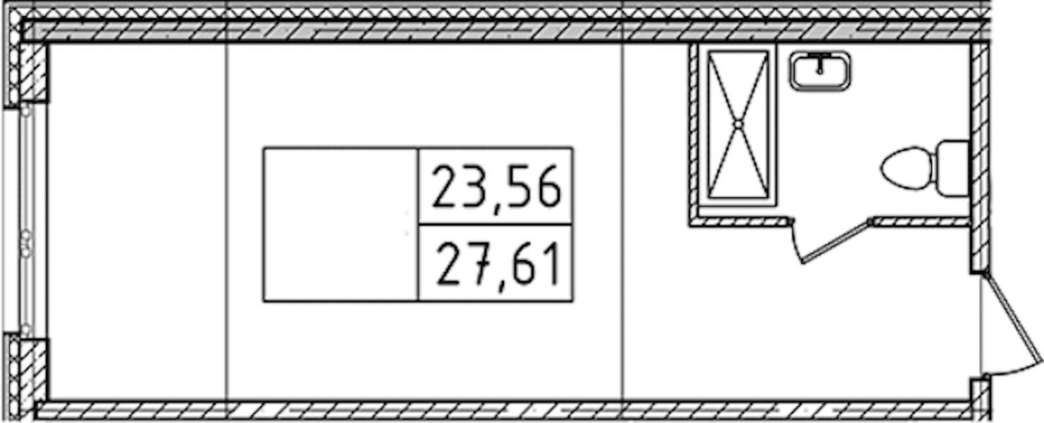 Квартира студия 27.61 м², 14/14 эт., Комплекс апартаментов «Ladozhsky Avenir»